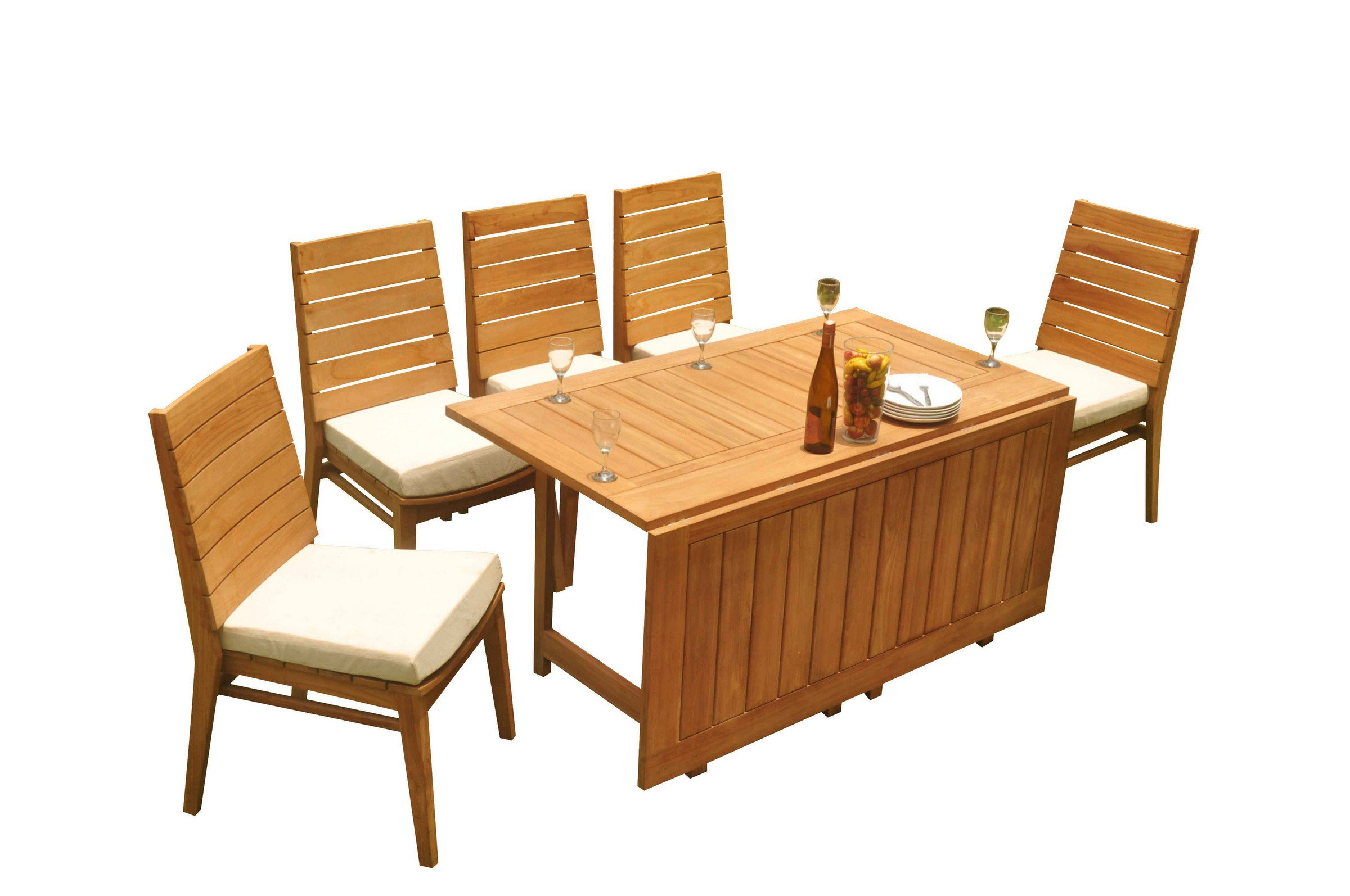 Teak Smith Rectangle 5 - Person 60" Long Teak Dining Set | Wayfair