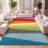 Maudrey Geometric Striped Orange/Green/Blue Rug-884742604