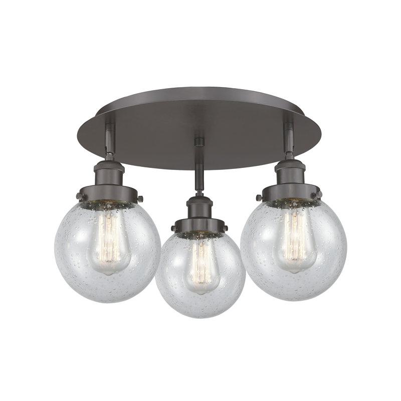 Alphonsa Glass Flush Mount, Seedy, Oil Rubbed Bronze