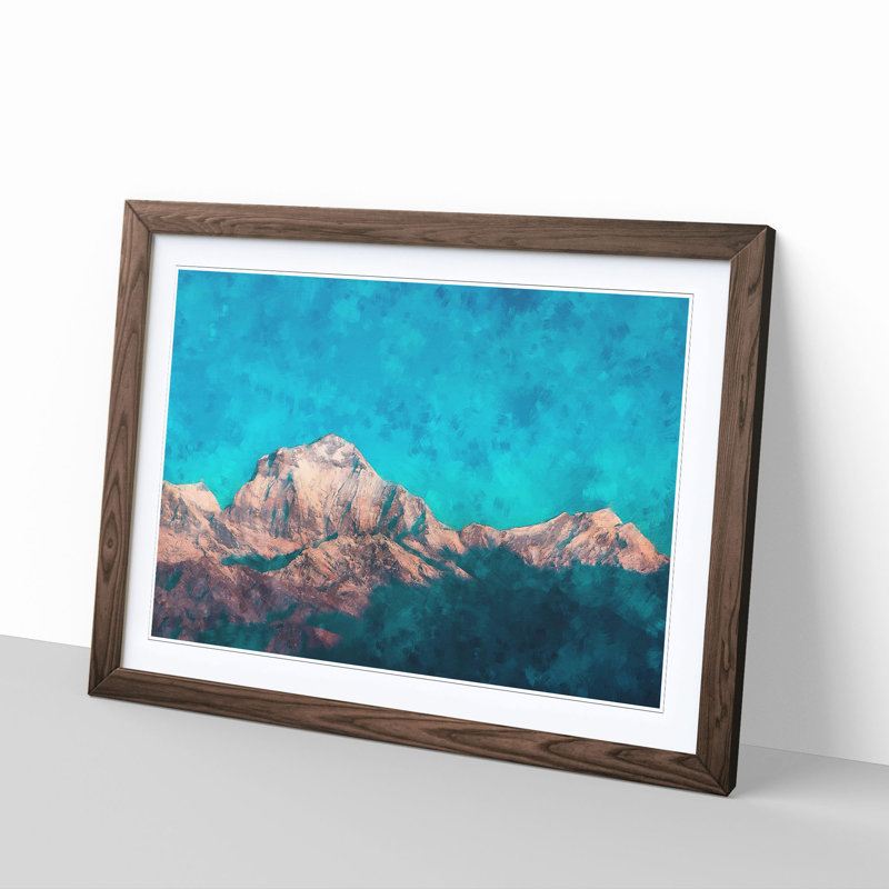 Annapurna Circuit In Nepal - Single Picture Frame Painting on MDF, 35cm H x 50cm W x 2cm D, Walnut