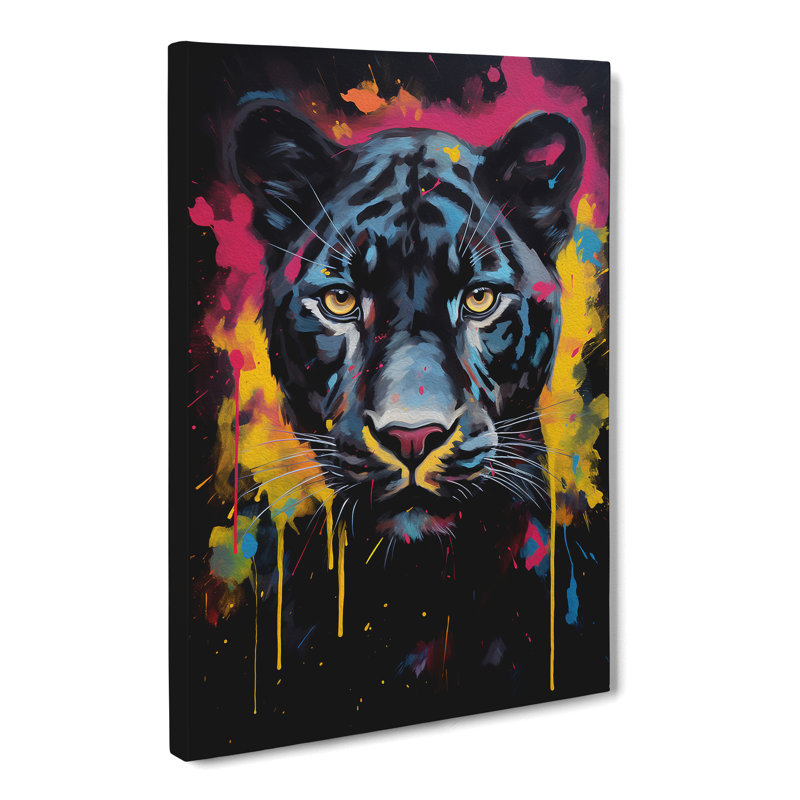 Panther Gestural - Wrapped Canvas, 76cm H x 50cm W x 3cm D