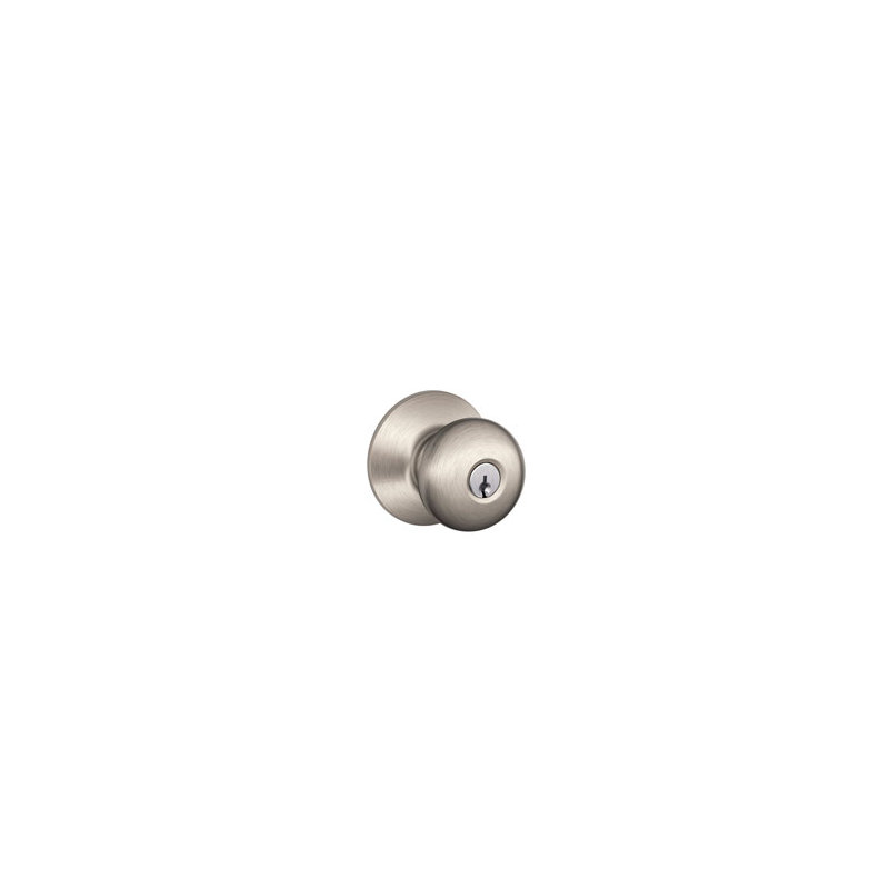 Plymouth F Series Keyed Entry Knobset with Round Rosette, Antique Brass
