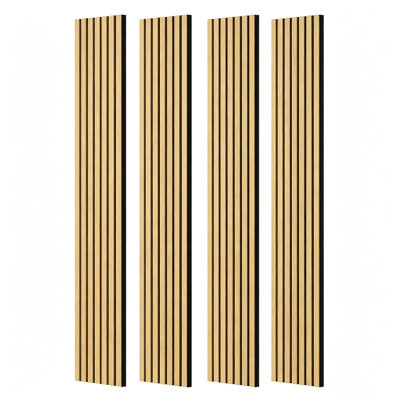 4 PCS 108'' x 11'' Slat Solid Wood Wall Paneling for Interior Wall and Ceiling Decoration, Acoustic Wood Panels (33 Sq. Ft.)