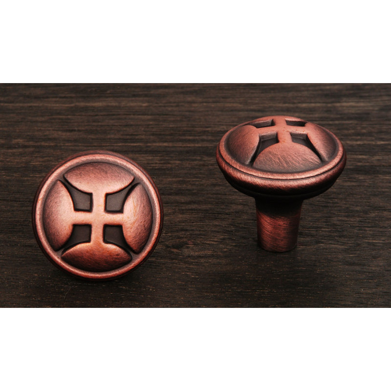 CK Series 1 1/4" Diameter Mushroom Knob, Distressed Copper