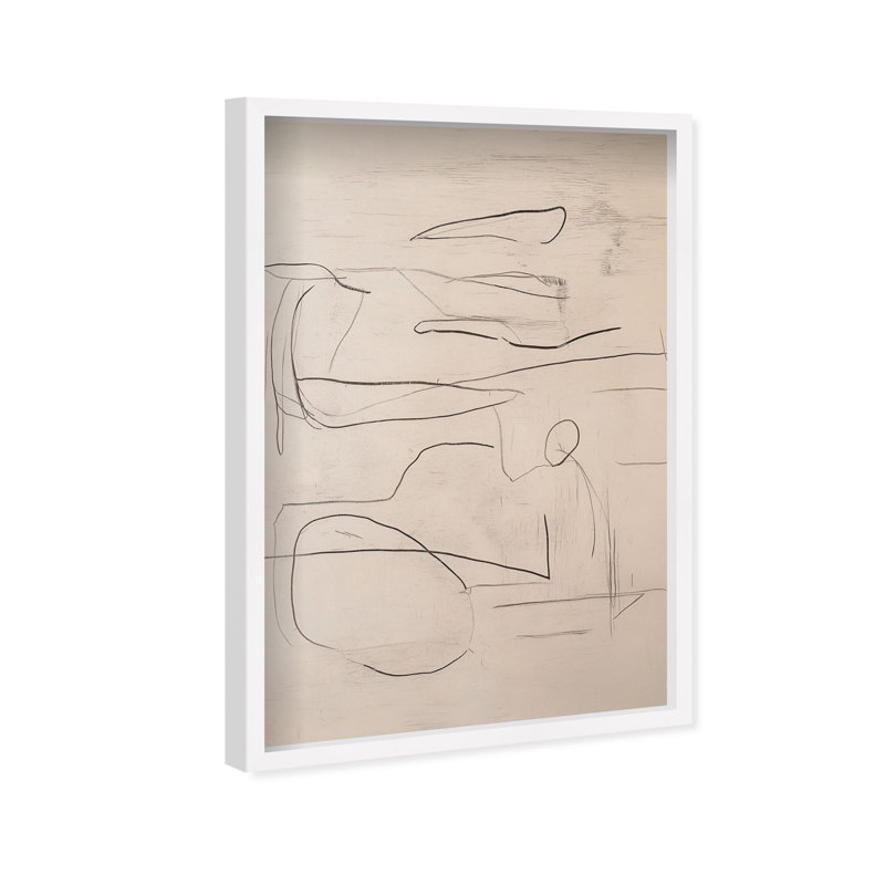 Oliver Gal Frenzied Strokes II Abstract - Luxury Shadowbox Framed Wall Art, 25.5" H x 17.5" W, White