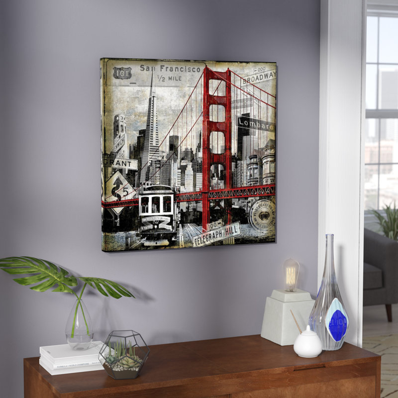 Repères San Francisco par Dylan Matthews - Estampe numérique sur toile tendue avec châssis, H 37 po x l 37 po x p 1,5 po