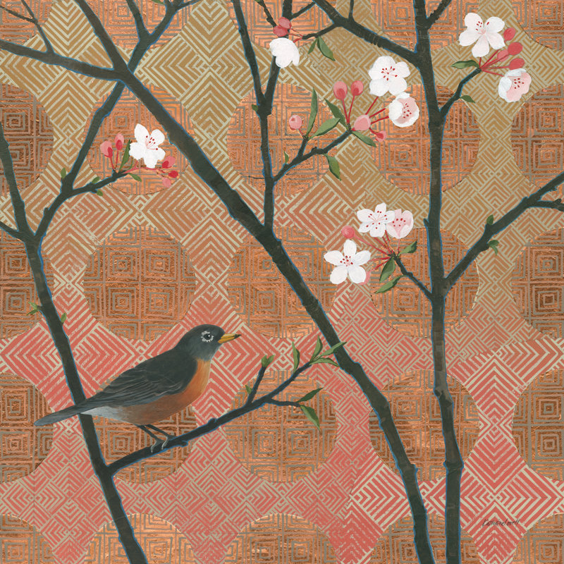 Cherry Blossoms II by Kathrine Lovell - Wrapped Canvas Painting, 30cm H x 30cm W