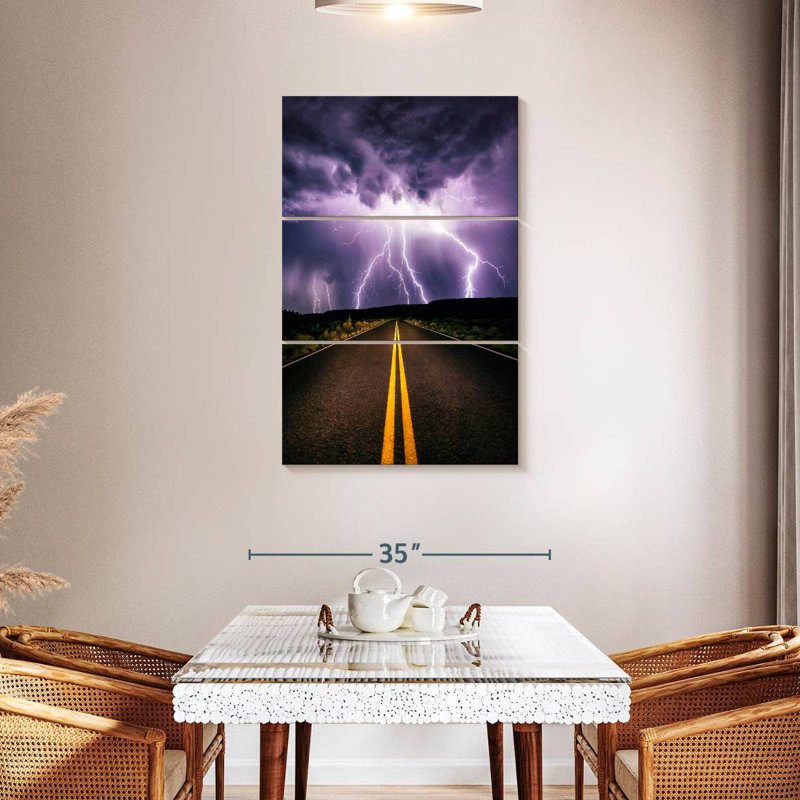 Mehar Lightning Storm Over Secluded Road Arizona, 45" H x 28" W