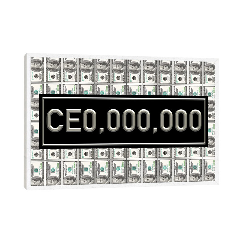 CEO - Silver - Print on Canvas, 101.6cm H x 152.4cm W x 3.81cm D, White Framed