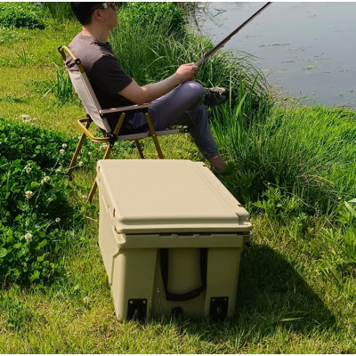 65QT Ice Cooler Box - Heavy Duty Insulated Ice Chest for Camping, Outdoor Fishing & Beer Storage