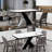 Modern Rectangle Dining Table with Marble Table Top+MD-866897210-866897208