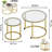 Nesting Coffee Table Set Of 2, Small Glass Round Nesting Tables For Living Room Bedroom, Accent Tea Table With Metal Frame Modern Industrial Simple-884584220