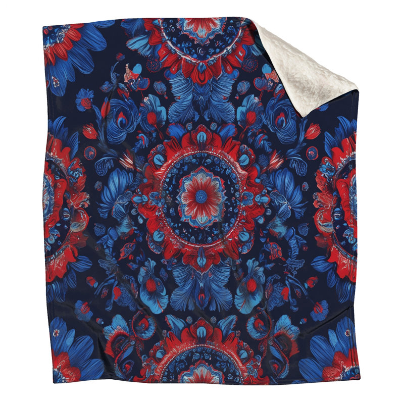 Intricate Floral Mandala Blankets, 60in W x 80in H