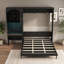Grand lit escamotable 1 tiroir avec armoire de rangement réversible et éclairage DEL-1304980198