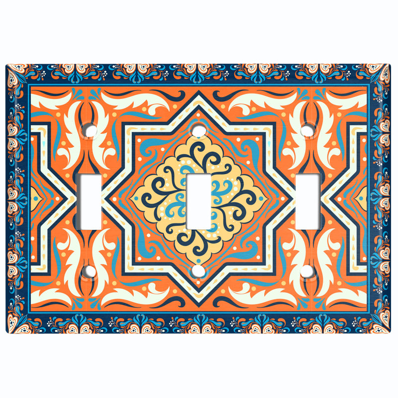 Patterned 3 - Gang Toggle Light Switch Standard Wall Plate