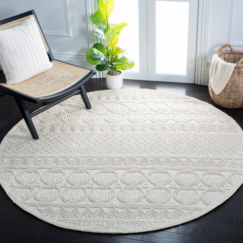Southwell Hand Tufted Wool And Cotton With Latex Oriental Rug, Round 6'6"