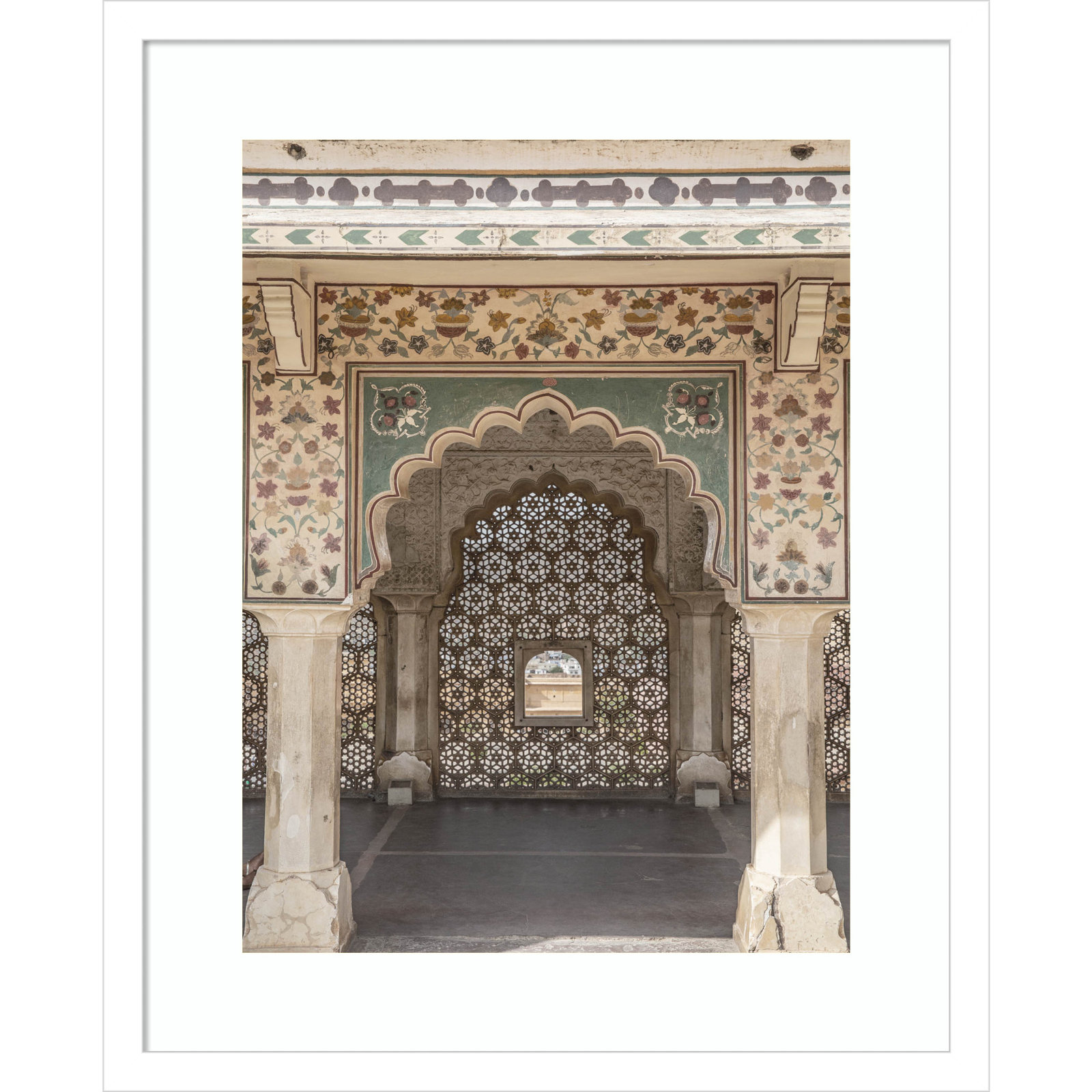 Daisey "Desert Palace" Print, White, 21" H x 17" W