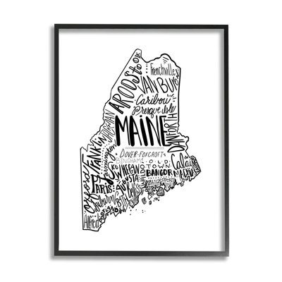 " Maine State Shape US Cities Typography " by The Saturday Evening Post