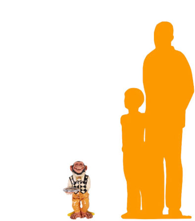 Small Monkey Butler Statue