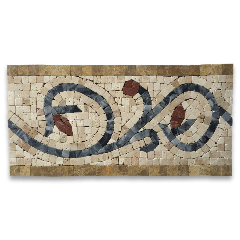 Carreau de mosaïque en marbre 6 po x 12 po