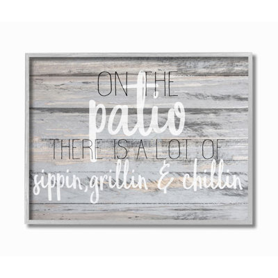 «Patio Country Home Wood Textured Word Design», reproduction d'art textuel sur toile