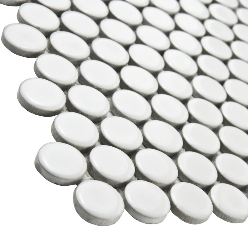 Hudson Penny Round .80" x .80" Porcelain Penny Round Mosaic Wall & Floor Tile, White
