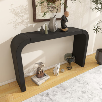 Rustic Modern Console Table With Cedar Finish - Easy Assembly Entryway Table For Hallway, Living Room & Foyer