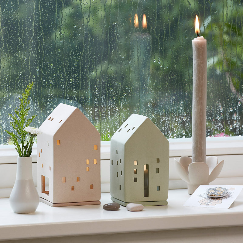 Stoneware Village House Set