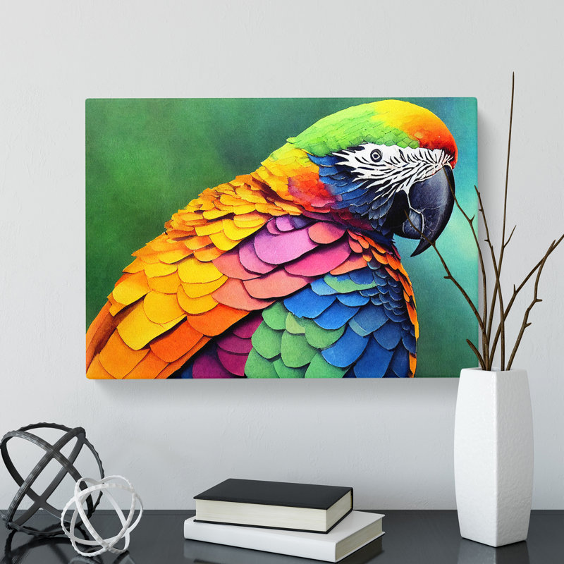 Colourful Parrot Vol.3 - Wrapped Canvas, 50cm H x 76cm W x 3cm D