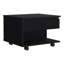 Table basse avec rangement surélevé, bois manufacturé noir, l 21,6 x P 19,6, roulettes verrouillables