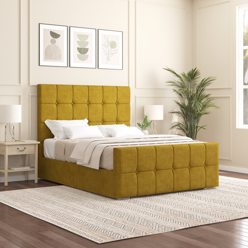 Oakpark Upholstered Bed Frame, Single (3'), Turmeric