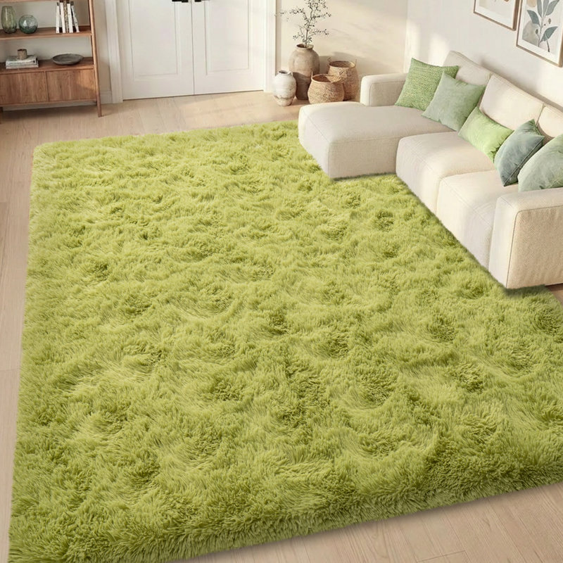Tapis uni vert moelleux moelleux pour salon chambre à coucher chambre d'enfant chambre d'enfant, Vert gazon
