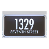Metallic Crystal LED Lighted Futura Engraved 2-Line Address Sign