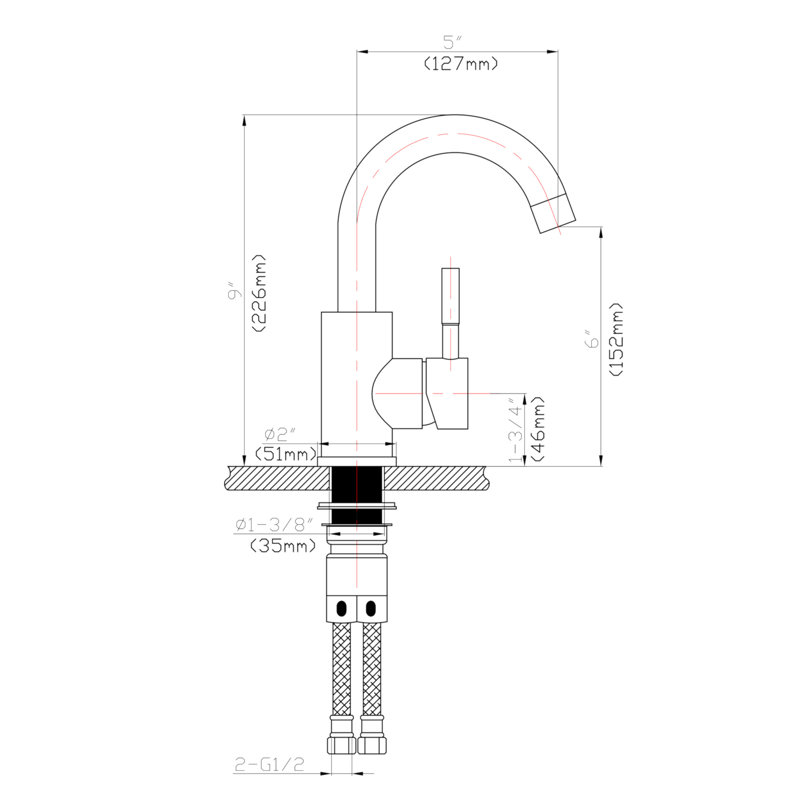 Bathroom Faucet Single Hole Single Handle, Brushed Nickel