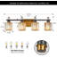 Luminaire de salle de bain moderne en cristal chromé à 4 lumières pour installation au-dessus d'un miroir-588881831