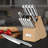 Kuisine 15pcs Kitchen Knife Block Set With Built-in Sharpener