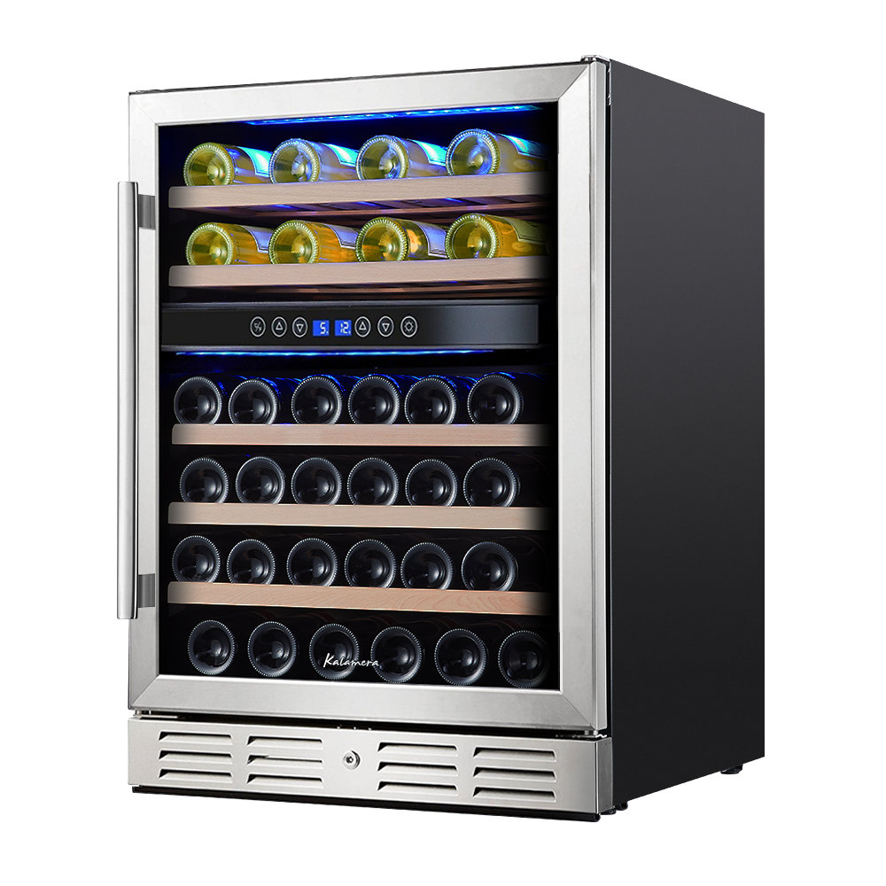 Kalamera 46 Bottle Dual Zone BuiltIn Wine Refrigerator & Reviews