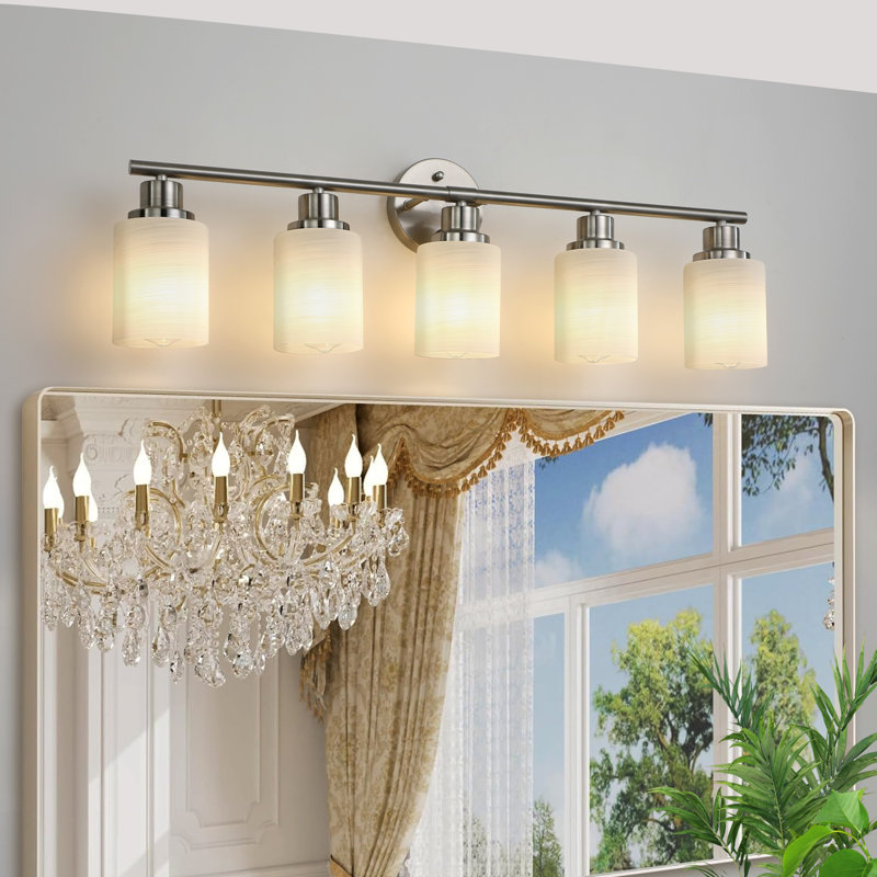 5-Light Modern Bathroom Vanity Light, Brushed Nickel