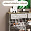 Range-chaussures avec 2 tiroirs, 4 tiroirs rabattables, range-chaussures autoportant avec tablette réglable, range-chaussures pour vestibule, vestibule, range-chaussures mince - blanc antique
