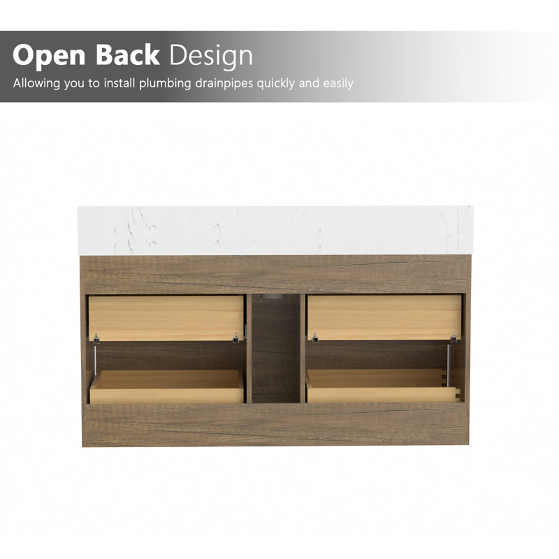 48" Wall Mounted Bathroom Vanity with Sink, 48"