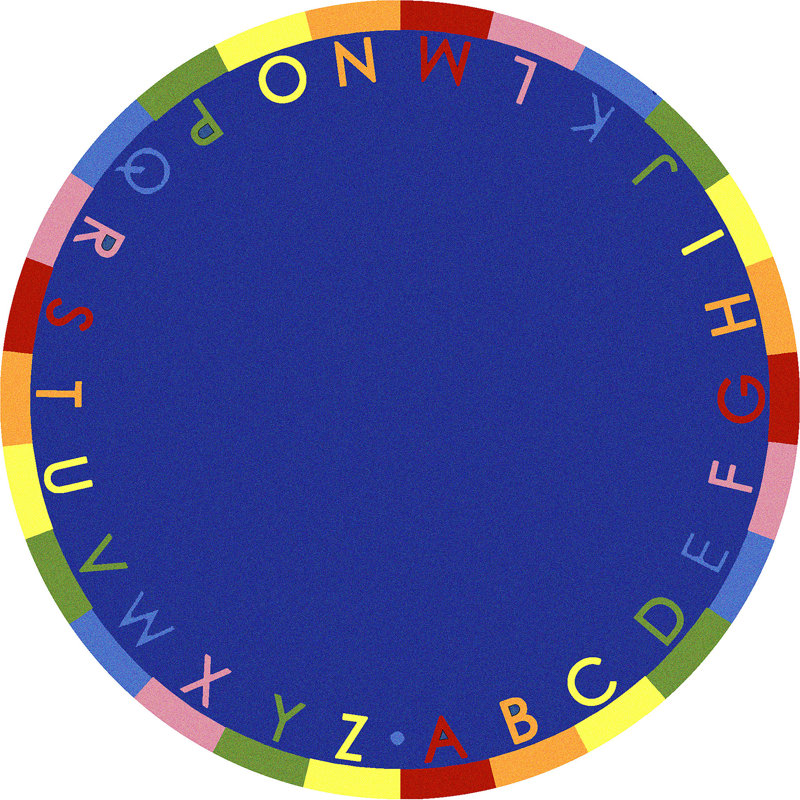 Educational Rainbow Alphabet Primary by Joy Carpets Area Rug, Round 7'7"