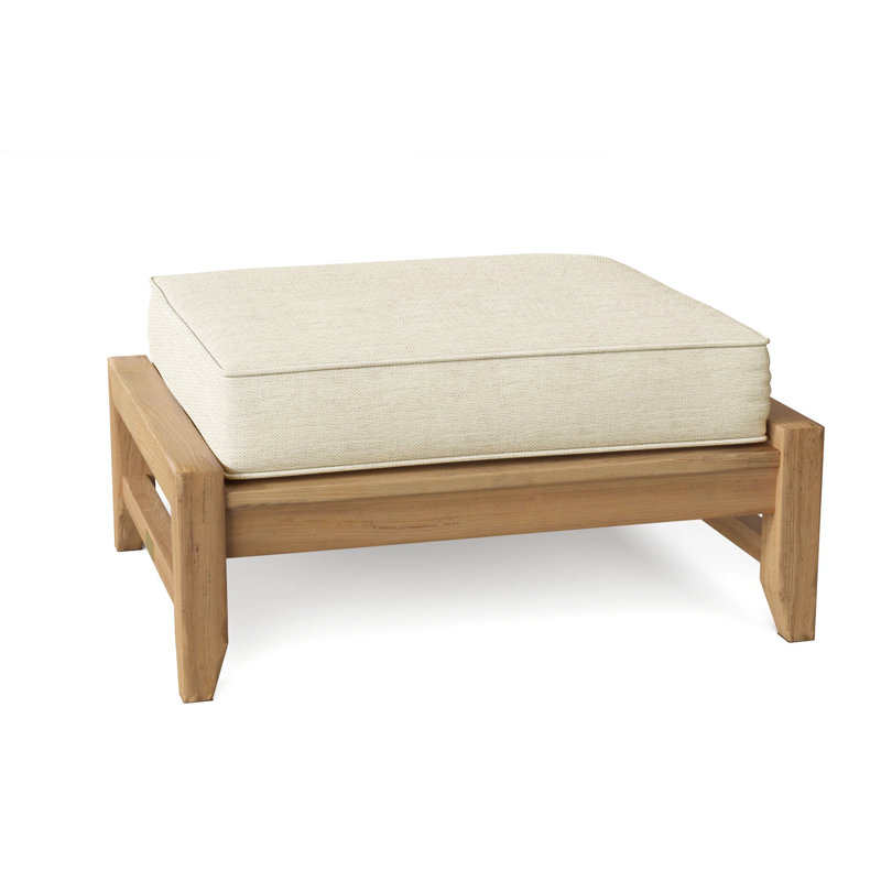 Somerset Outdoor Teak Ottoman, Oat