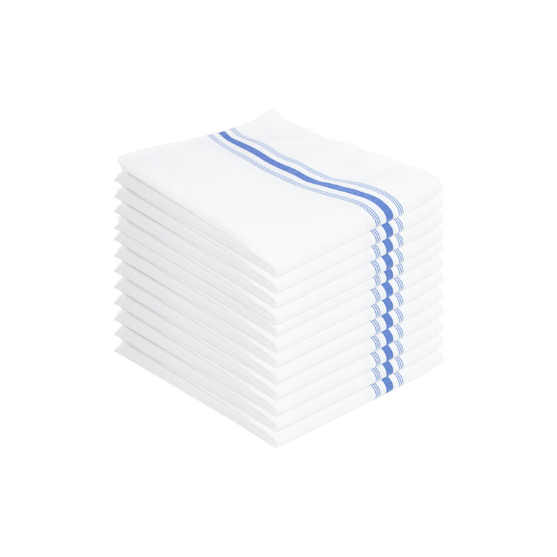 Polyester Striped Rectangle Napkin, Blue