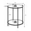 Carolina Round Glass End Table with Metal Shelf-1952550212