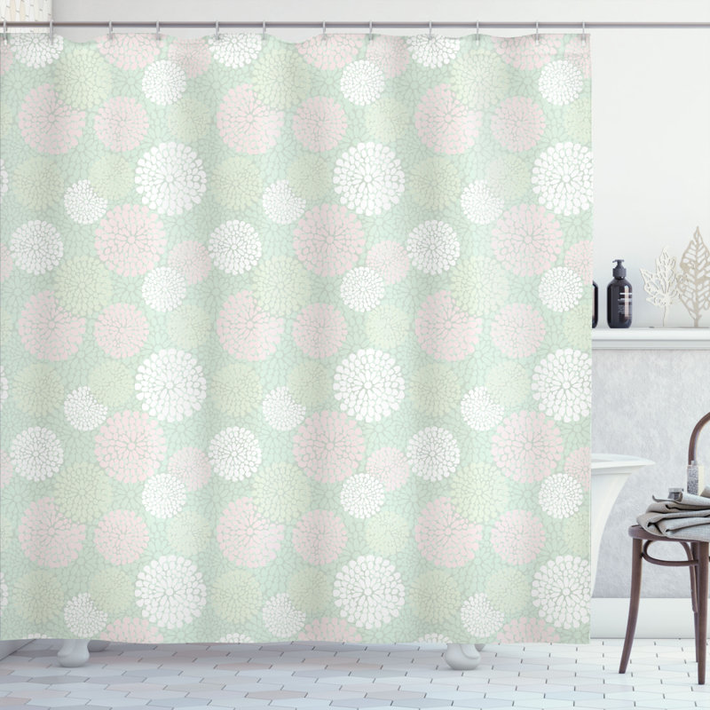 Ensemble de rideau de douche + crochets, H 69 po x l 105 po