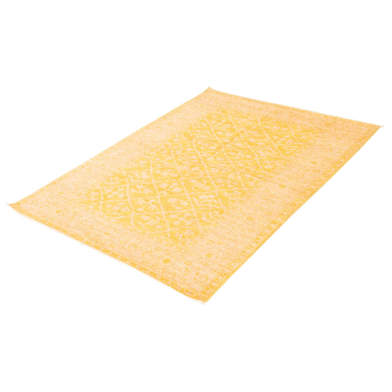 Tapis beige Peshawar Oushak 6 pi 1 po x 8 pi 9 po