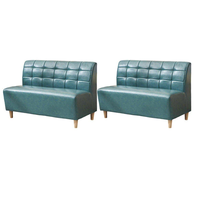 Banc rembourré en similicuir, Bleu sarcelle