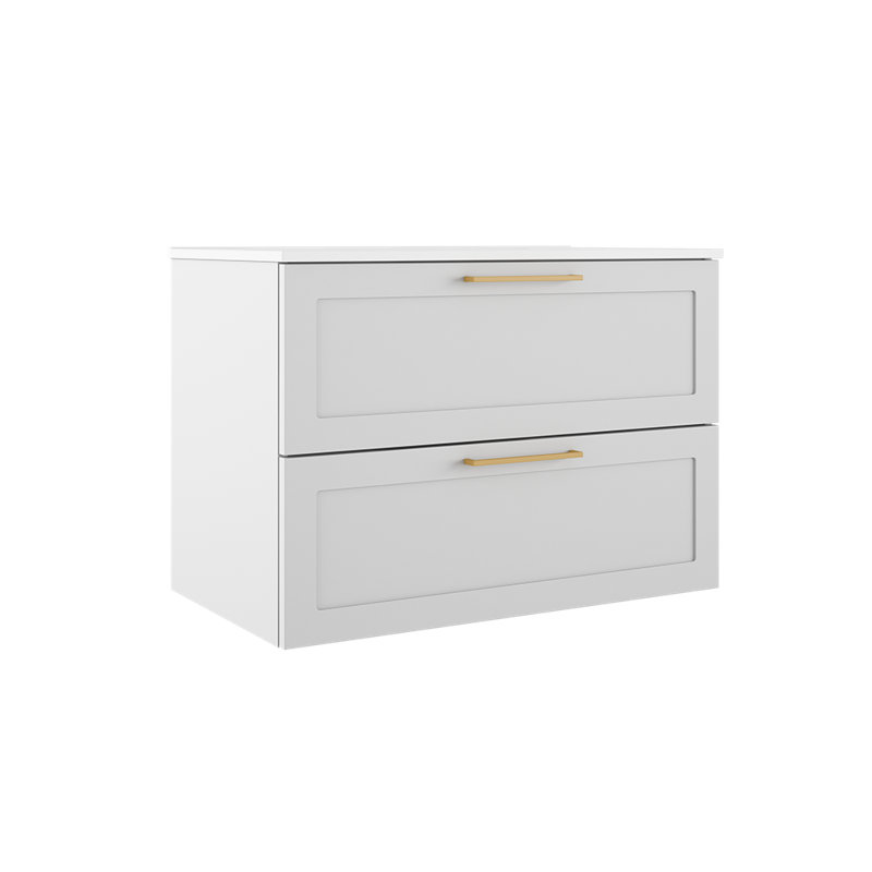 Meuble-lavabo mural à deux tiroirs 31 po Rhyth - blanc mat, Blanc mat
