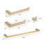 Brushed Gold 4 Bathroom Appliances, Wall Mounted In Stainless Steel Kit Fixtures,