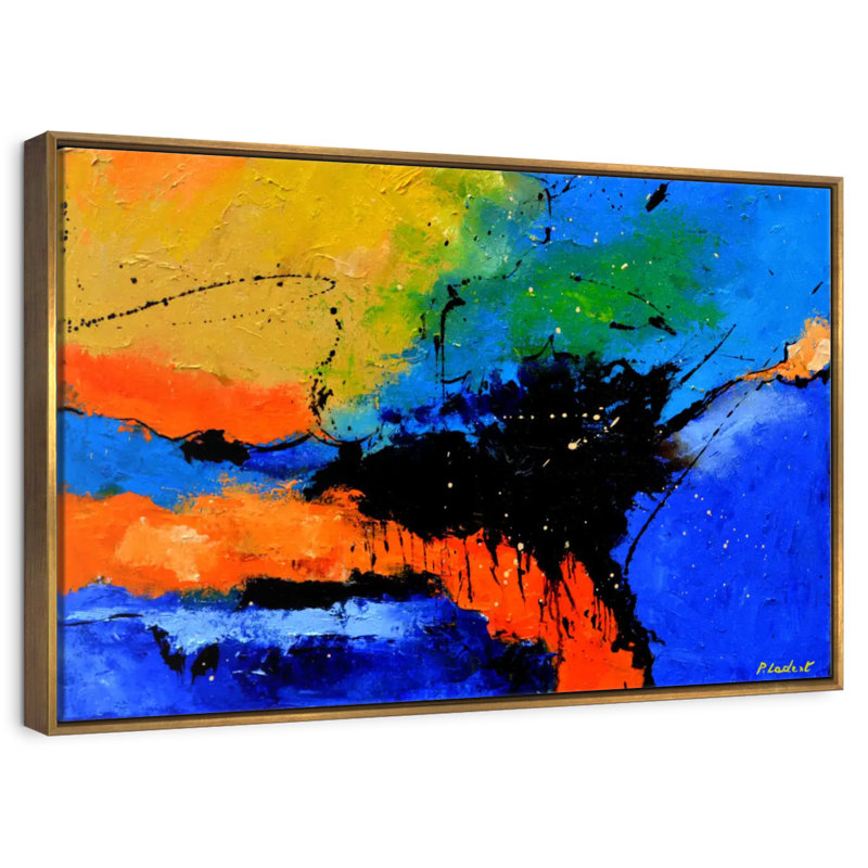 Rainbow Blast Ellaline, 46 po x 31 po, Cadre flottant doré